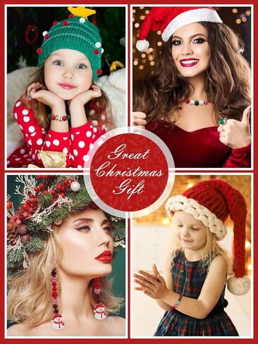 150PCS Christmas Silicone Beads for Craft, Kalolary Christmas Silicone Loose Beads Kit Assorted Xmas Round Green Red Bead Santa Snowman Beads Christmas Earrings DIY Accessories for Holiday Party Decor in Kuwait