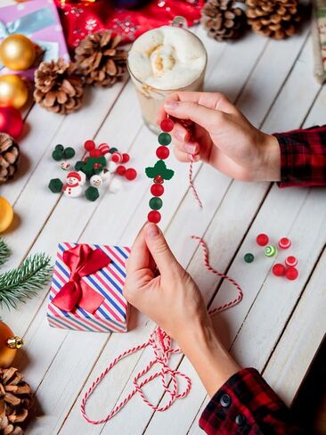 150PCS Christmas Silicone Beads for Craft, Kalolary Christmas Silicone Loose Beads Kit Assorted Xmas Round Green Red Bead Santa Snowman Beads Christmas Earrings DIY Accessories for Holiday Party Decor in Kuwait