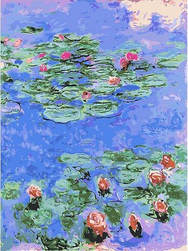 Zimal 5D Diamond Embroidery Monet Water Lilies Coloring Diamond Painting Cross Stitch Mosaic DIY Diamond Painting Crafts Decor 11.8 x 15.8 Inch in Kuwait