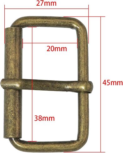 FMHXG 10PCS Barrel Pin Buckle for Belt Buckle Bronze Color 38mm Metal Single Prong Roller Buckle Square Pin for Belt Bags Luggage Shoes Luggage Conveyor Belt DIY Hardware Accessories in Saudi Arabia