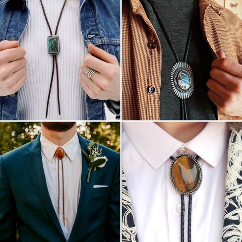 PandaHall 10 قطعة من إكسسوارات مشبك ربطة عنق حديد بولو بولا مشابك قفل منزلق للرجال من الجلد المضفر in Kuwait