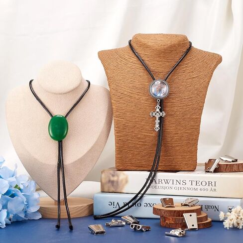 PandaHall 10 قطعة من إكسسوارات مشبك ربطة عنق حديد بولو بولا مشابك قفل منزلق للرجال من الجلد المضفر in Kuwait