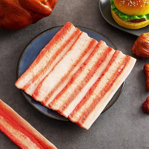 Lewtemi 6 Pack Bacon Fidget Stretchy Sensory Toy Food Fidgets Play Food Bacon Fake Bacon Toy That Look Like Food Sensory Toys for Stress Anxiety Relief Play Boys Girls Adults in Saudi Arabia