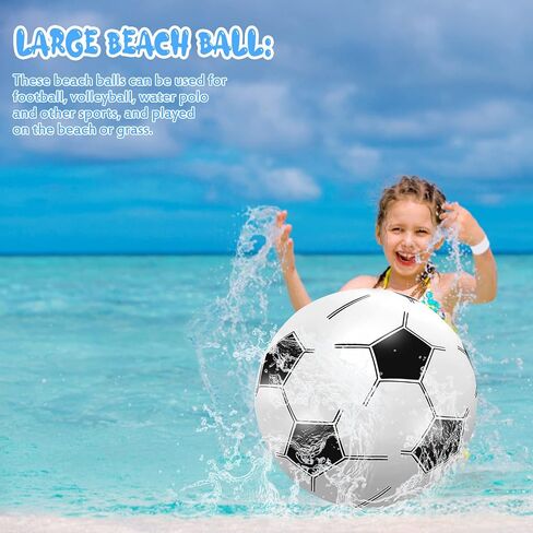JEKAVA Beach Balls 3Pack - 27" Inflatable Soccer Balls Giant Inflatable Balls, Jumbo Pool Toys Beach Soccer Balls Summer Party Favors Swimming Pool Ball Outdoor Water Game Party Supplies in Saudi Arabia