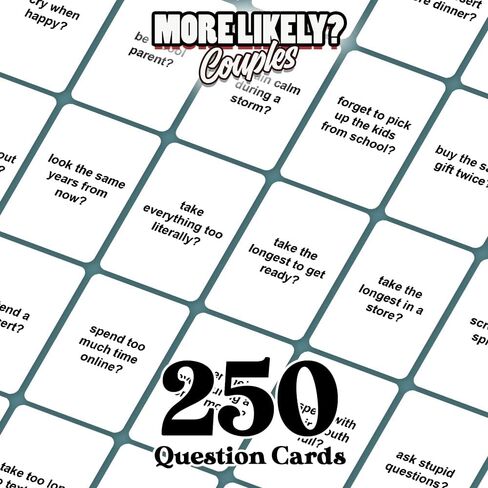 لعبة مضحكة للازواج - 250 بطاقة - مبتدئين للمحادثات، رائعة للمواعيد الليلية، أسئلة رومانسية ومرحة، تحسين التواصل والعلاقات in Kuwait