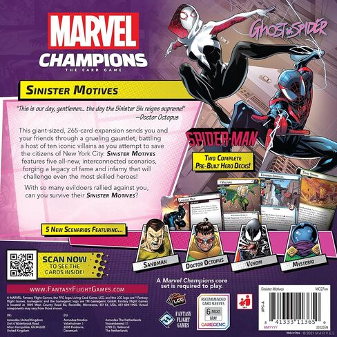 Marvel Champions The Card Game Sinister Motives CAMPAIGN EXPANSION - Cooperative Strategy Game for Kids and Adults, Ages 14+, 1-4 Players, 45-90 Minute Playtime, Made by Fantasy Flight Games in Saudi Arabia