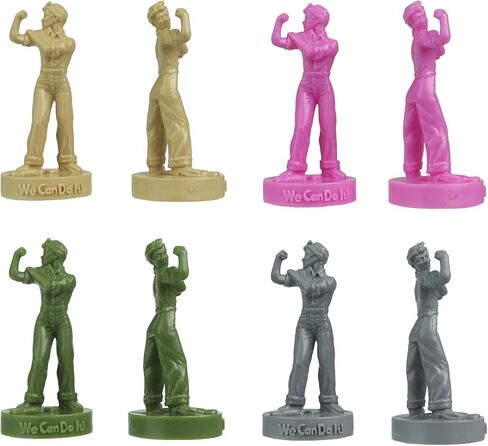 BMC Rosie The Riveter Plastic Figures - 12pc Red White Blue & Yellow - USA Made in Kuwait