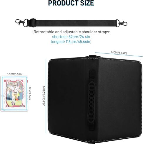 حافظة بطاقات التداول GLDRAM EVA مع 4 جيوب/50 ورقة حافظة بأكمام بطاقات، حامل كتب البطاقات مع سحاب وحزام للبوكيمون، البيسبول، كرة القدم، كرة السلة، يوجيوه، MTG وبطاقات الدوري الوطني لكرة القدم الأمريكية، تحمل 400 بطاقة in Kuwait