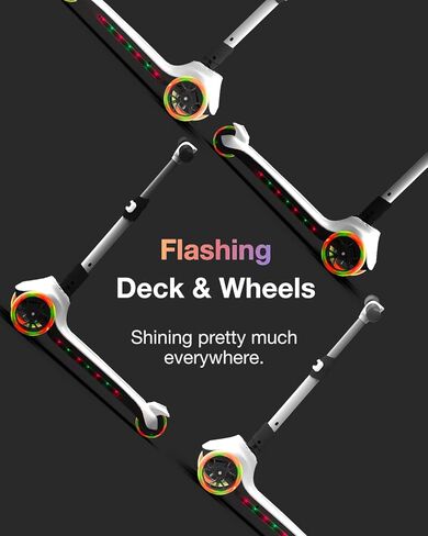 Balance Electric Scooter for Kids Ages 2-9, Long Range, Easy Control Thumb Throttle, Solid Wide Light Up Deck & Wide Wheels, 3 Adjustable Height, 5Mph Safe Speed, 60min Ride Time, Lightweight, Foldable Battery Scooter for Kids in Kuwait