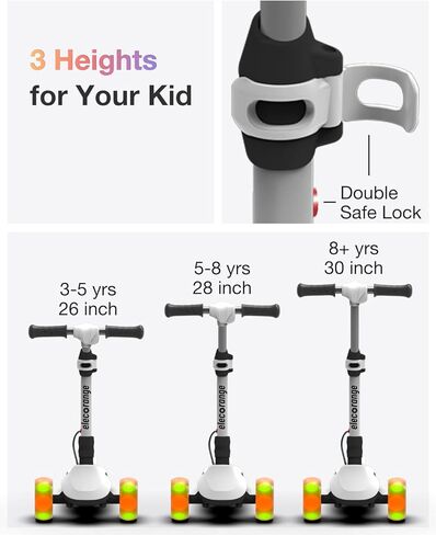 Balance Electric Scooter for Kids Ages 2-9, Long Range, Easy Control Thumb Throttle, Solid Wide Light Up Deck & Wide Wheels, 3 Adjustable Height, 5Mph Safe Speed, 60min Ride Time, Lightweight, Foldable Battery Scooter for Kids in Kuwait