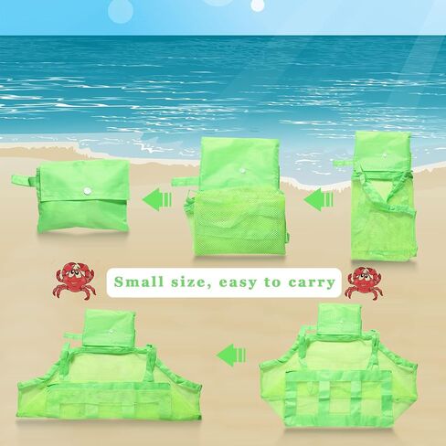 Frienda 6 Pieces Mesh Beach Tote Bag Portable Travel Mesh Bag Large Mesh Beach Bag Toy Organizer Storage Bag Away from Sand for Holding Beach Toys, Camping, Outdoor Sports, 18 x 12 x 18 Inch in Saudi Arabia