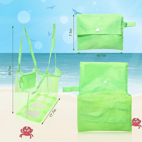 Frienda 6 Pieces Mesh Beach Tote Bag Portable Travel Mesh Bag Large Mesh Beach Bag Toy Organizer Storage Bag Away from Sand for Holding Beach Toys, Camping, Outdoor Sports, 18 x 12 x 18 Inch in Saudi Arabia
