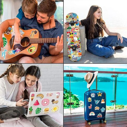 ANERZA Stickers for Water Bottles, 100 PCS Cute Reusable Waterproof Vsco Vinyl Stickers for Hydroflask Laptop Skateboard, Aesthetic Scrapbook Sticker Packs for Kids Teens Girl, Easter Basket Stuffers in Kuwait