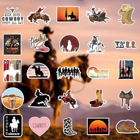 Western Stickers 51PCS Cowboys Stickers and Decals,Western Stickers for Water Bottles,Horse Stickers Pack for Teens Aldult in Kuwait