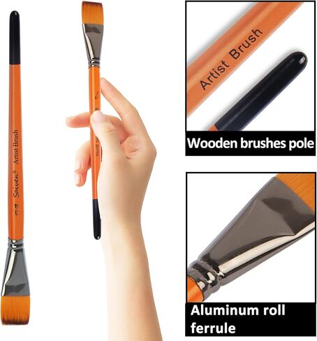 10 قطع من فرش الطلاء المسطحة - أطقم فرش طلاء فنية مقاس 1.9 سم للألوان المائية وطلاء الزيت والاكريليك، وفن أظافر الجسم للوجه، والحرف اليدوية، وطلاء الصخور in Kuwait