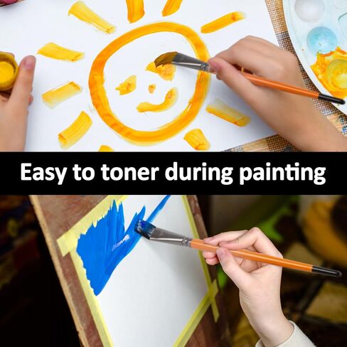 10 قطع من فرش الطلاء المسطحة - أطقم فرش طلاء فنية مقاس 1.9 سم للألوان المائية وطلاء الزيت والاكريليك، وفن أظافر الجسم للوجه، والحرف اليدوية، وطلاء الصخور in Kuwait