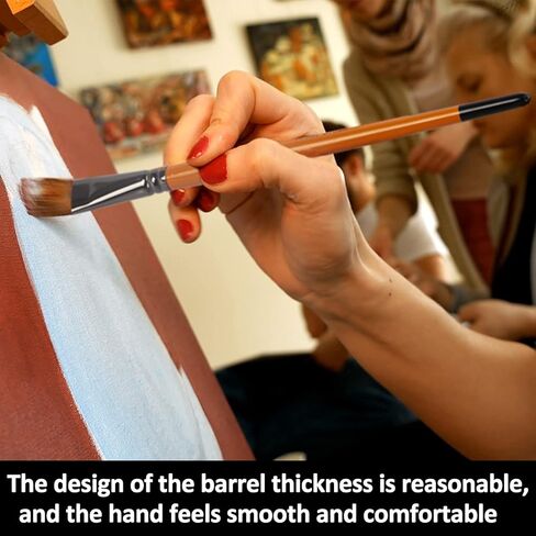 10 قطع من فرش الطلاء المسطحة - أطقم فرش طلاء فنية مقاس 1.9 سم للألوان المائية وطلاء الزيت والاكريليك، وفن أظافر الجسم للوجه، والحرف اليدوية، وطلاء الصخور in Kuwait