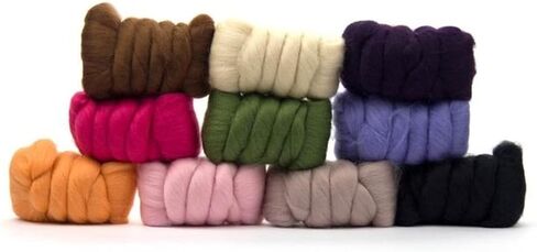 ألياف الثورة | مجموعة متنوعة من صوف ميرينو المختلط الغامض | حبل صوف مثالي للغزل، والرولاج، ولباد الإبرة، والتلبيد المبلل، والنسيج، والنسيج، والحرفية (متعددة الألوان - فاجئ نفسك) in Kuwait