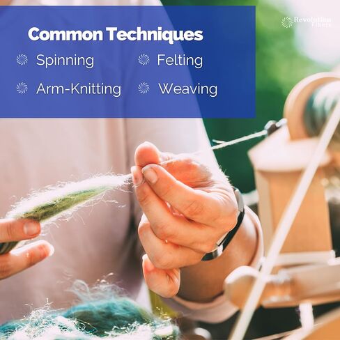 ألياف الثورة | مجموعة متنوعة من صوف ميرينو المختلط الغامض | حبل صوف مثالي للغزل، والرولاج، ولباد الإبرة، والتلبيد المبلل، والنسيج، والنسيج، والحرفية (متعددة الألوان - فاجئ نفسك) in Kuwait