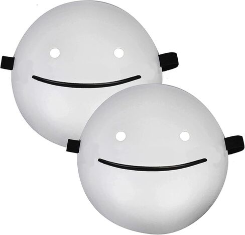 اكس جي اس قناع دريم سمايل وايت للهالوين - قناع للحفلات التنكرية، نفس النمط للفيديو الموسيقي - قناع دريم كوسبلاي (22.5 سم)، 23.5 سم in Kuwait