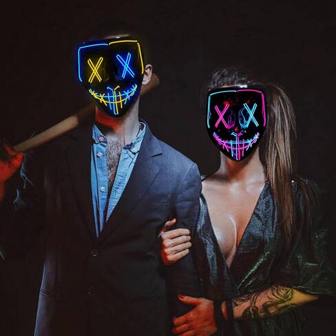 ستيجوسورس 2 قناع LED، قناع إضاءة LED للهالوين مع 3 أوضاع إضاءة لحفلات المهرجان، لونين in Kuwait