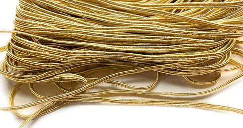 2mm Light Yellow (Gold) Soutache Rayon Braided Cord Beading , Sewing ,Quilting Trimming String 10 Yards in Saudi Arabia