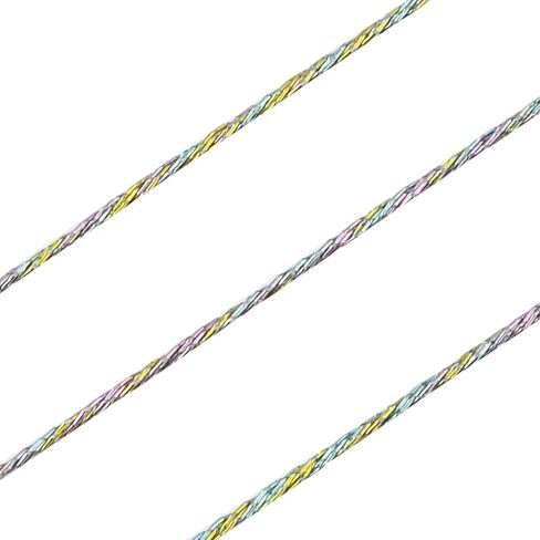 LiQunSweet 54.68 Yards(50m)/Roll Round Polyester Metallic Cord Thread String Tinsel Rope for Waist Beads Bracelet Necklace Macrame Supplies in Kuwait
