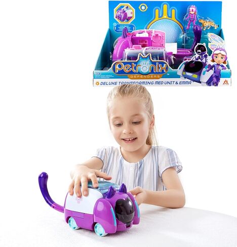 مجموعة Alpha Group Petronix Defenders Deluxe Transforming Pup-e & Matt، مجموعة لعب متحولة وشكل 3 بوصات، تتحول من كلب إلى مركبة، ألعاب أطفال للأولاد والبنات من سن 3 سنوات فما فوق in Kuwait