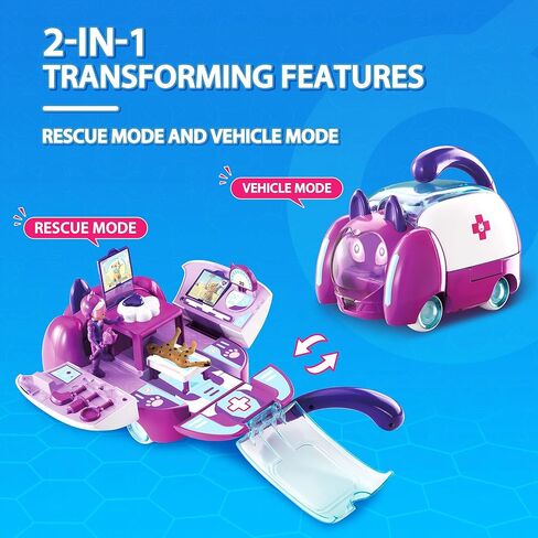 مجموعة Alpha Group Petronix Defenders Deluxe Transforming Pup-e & Matt، مجموعة لعب متحولة وشكل 3 بوصات، تتحول من كلب إلى مركبة، ألعاب أطفال للأولاد والبنات من سن 3 سنوات فما فوق in Kuwait