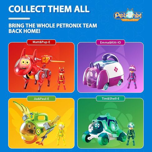 مجموعة Alpha Group Petronix Defenders Deluxe Transforming Pup-e & Matt، مجموعة لعب متحولة وشكل 3 بوصات، تتحول من كلب إلى مركبة، ألعاب أطفال للأولاد والبنات من سن 3 سنوات فما فوق in Kuwait
