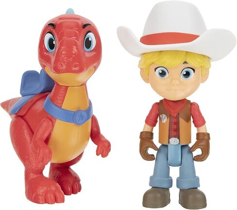 Dino Ranch 6-Figure Pack - Jon and Blitz, Min and Clover, Miguel and Tango - Three 3" Ranchers and Three 4" Dinos, Plus Fence Pieces - Toys for Kids Featuring Your Favorite Pre-Westoric Ranchers in Kuwait