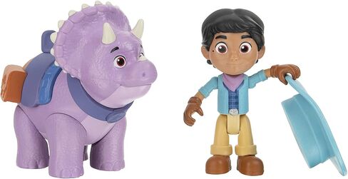 Dino Ranch 6-Figure Pack - Jon and Blitz, Min and Clover, Miguel and Tango - Three 3" Ranchers and Three 4" Dinos, Plus Fence Pieces - Toys for Kids Featuring Your Favorite Pre-Westoric Ranchers in Kuwait