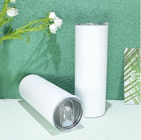 AGH 20 oz Sublimation Tumblers Glow In The Dark, 25PCS Luminous Skinny Straight Tumbler Blank, Glow From White To Blue Green Red Orange, With Stainless Straw & Splash-Proof Lid & Coaster in Kuwait