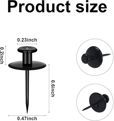 مسامير تعليق للصور، 40 قطعة، شماعات صور مزدوجة الراس خطافات بدبوس ضغط، ادوات تعليق الصور للمنزل والمكتب وديكورات الصور (اسود، ذهبي، فضي) in Kuwait