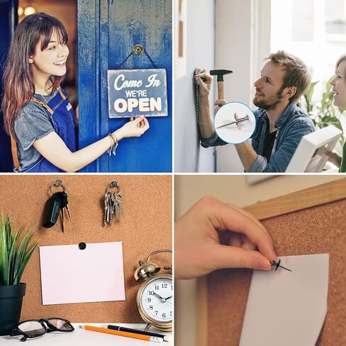 مسامير تعليق للصور، 40 قطعة، شماعات صور مزدوجة الراس خطافات بدبوس ضغط، ادوات تعليق الصور للمنزل والمكتب وديكورات الصور (اسود، ذهبي، فضي) in Kuwait