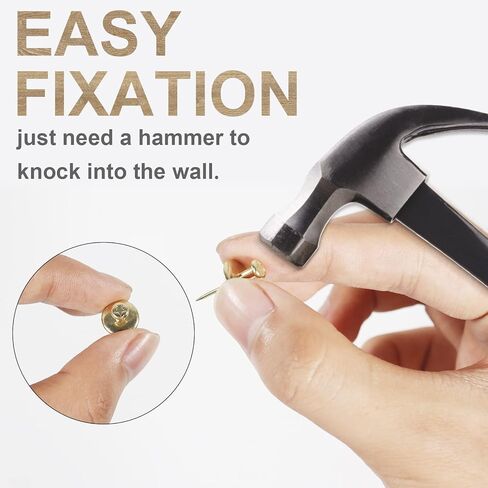 مسامير تعليق للصور، 40 قطعة، شماعات صور مزدوجة الراس خطافات بدبوس ضغط، ادوات تعليق الصور للمنزل والمكتب وديكورات الصور (اسود، ذهبي، فضي) in Kuwait
