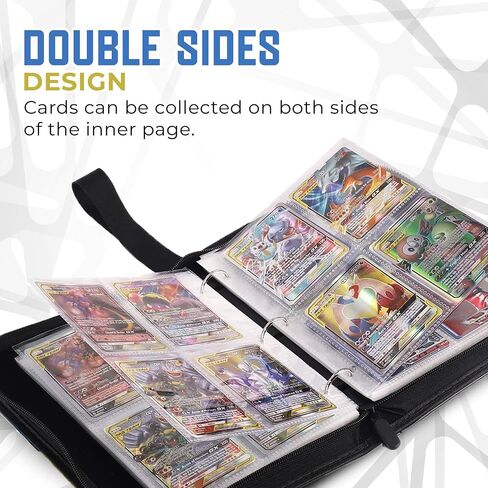 400 Pocket Card Binder, Trading Card Binder with Fantasy Space Design, 50 Double Sided Card Binder Sleeves with 4 Pocket Sides, Card Collection Binder with Holder and Zip, in Saudi Arabia