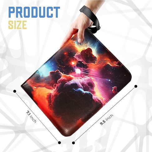 400 Pocket Card Binder, Trading Card Binder with Fantasy Space Design, 50 Double Sided Card Binder Sleeves with 4 Pocket Sides, Card Collection Binder with Holder and Zip, in Saudi Arabia