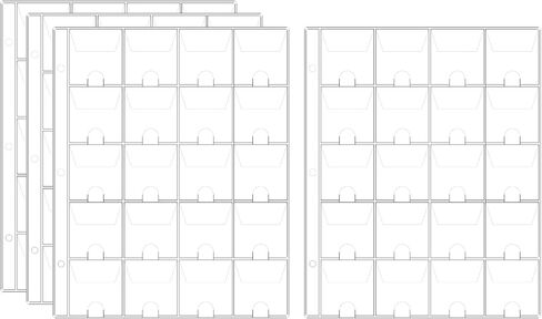 Yowxeedi Trading Card Pages Sleeves Protector for 3 Ring Small Binders Top Loading 20 Pages 400 Cards for Mini NFC Amibo Card Mini Animal Crossing Zelda NFC Coins Stamps in Kuwait