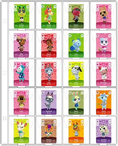 Yowxeedi Trading Card Pages Sleeves Protector for 3 Ring Small Binders Top Loading 20 Pages 400 Cards for Mini NFC Amibo Card Mini Animal Crossing Zelda NFC Coins Stamps in Kuwait