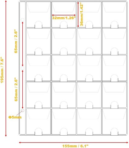 Yowxeedi Trading Card Pages Sleeves Protector for 3 Ring Small Binders Top Loading 20 Pages 400 Cards for Mini NFC Amibo Card Mini Animal Crossing Zelda NFC Coins Stamps in Kuwait