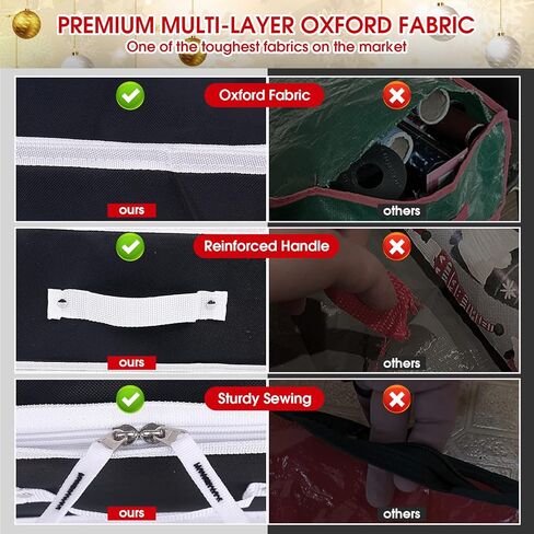 منظم تغليف هدايا Ceadyxiao، حقيبة تخزين لتغليف عيد الميلاد مقاس 42 بوصة مع خمسة جيوب مفيدة لإكسسوارات عيد الميلاد، تناسب ما يصل إلى 36 لفة، حاويات تخزين تغليف الهدايا (42 × 14 × 5.5 بوصة - أحمر) in Kuwait