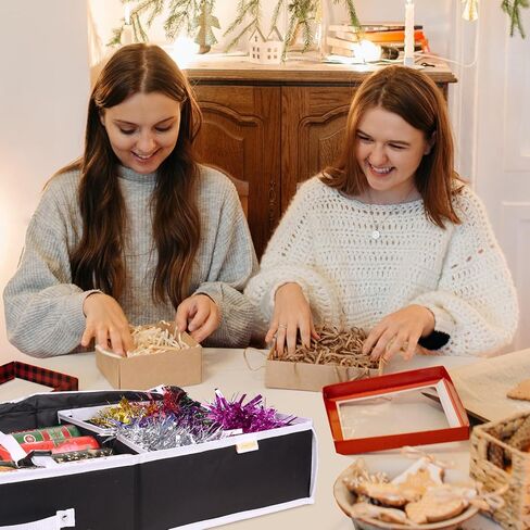 منظم تغليف هدايا Ceadyxiao، حقيبة تخزين لتغليف عيد الميلاد مقاس 42 بوصة مع خمسة جيوب مفيدة لإكسسوارات عيد الميلاد، تناسب ما يصل إلى 36 لفة، حاويات تخزين تغليف الهدايا (42 × 14 × 5.5 بوصة - أحمر) in Kuwait