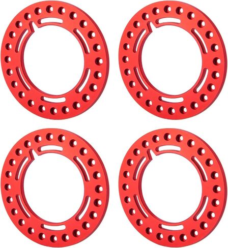 RC-Hub 4 قطع معدنية 2.2 بوصة حلقة Beadlock بديلة لسيارة 1/10 المحورية الشبح 90018 TRX-4 RC الزاحف (أحمر) in Kuwait