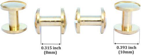 DGOL 30 Sets Brass Chicago Screws Posts Arc Head Backscrews Binding Rivets with Install Hole Punch (0.158 inch) in Kuwait
