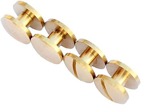 DGOL 30 Sets Brass Chicago Screws Posts Arc Head Backscrews Binding Rivets with Install Hole Punch (0.158 inch) in Kuwait