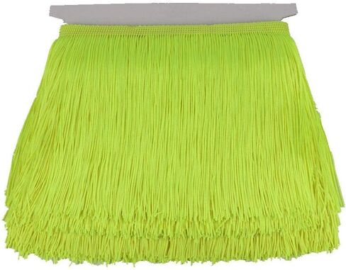 Heartwish268 ذات شراشيب من الدانتيل وألياف البوليستر وشرابة 6 بوصات عرض 10 ياردة طول للملابس إكسسوارات فستان الزفاف اللاتينية DIY مظلة ديكور أسود أبيض أحمر (أصفر متوهج) in Kuwait