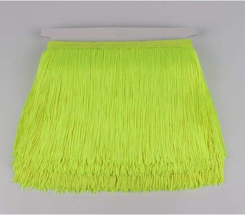 Heartwish268 ذات شراشيب من الدانتيل وألياف البوليستر وشرابة 6 بوصات عرض 10 ياردة طول للملابس إكسسوارات فستان الزفاف اللاتينية DIY مظلة ديكور أسود أبيض أحمر (أصفر متوهج) in Kuwait