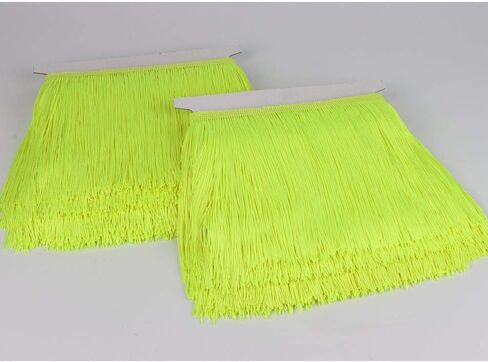 Heartwish268 ذات شراشيب من الدانتيل وألياف البوليستر وشرابة 6 بوصات عرض 10 ياردة طول للملابس إكسسوارات فستان الزفاف اللاتينية DIY مظلة ديكور أسود أبيض أحمر (أصفر متوهج) in Kuwait