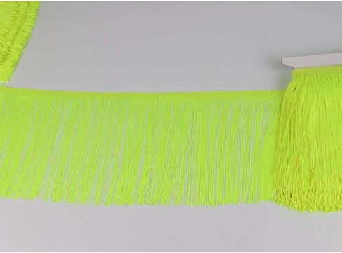 Heartwish268 ذات شراشيب من الدانتيل وألياف البوليستر وشرابة 6 بوصات عرض 10 ياردة طول للملابس إكسسوارات فستان الزفاف اللاتينية DIY مظلة ديكور أسود أبيض أحمر (أصفر متوهج) in Kuwait